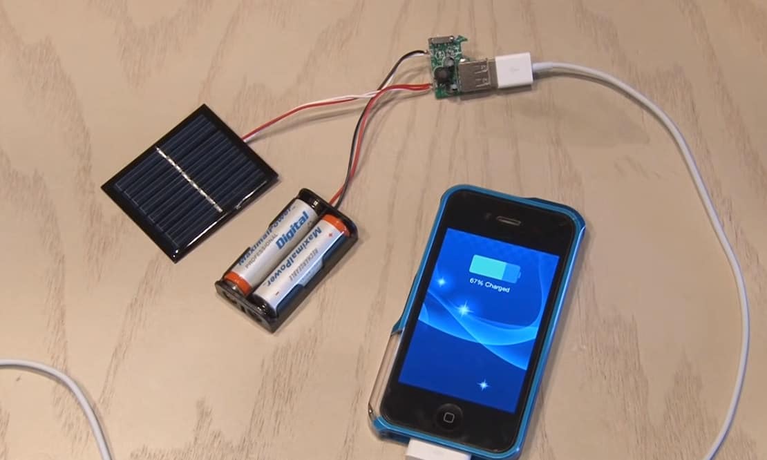 Carregador de celular solar diy